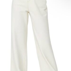 Elegant Cream Wide-Leg Women's Pants